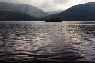 Loch Lomond in the Scottish Highlands on a winters morning. 