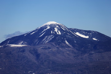 Fototapeta na wymiar 入笠山から　冬の八ヶ岳連峰　北八ヶ岳　蓼科山