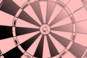 A dart board close up, goals and targetting concept