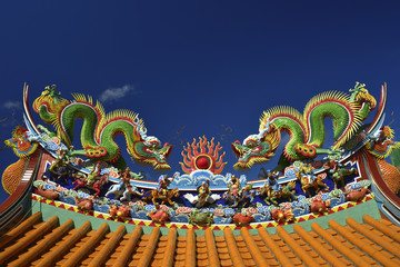 dragons on temple roof Keelung