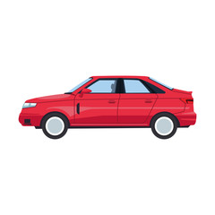 Obraz na płótnie Canvas red sedan car icon