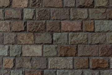 Wall of natural stone blocks, texture