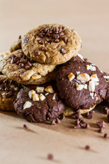 Freshly baked chocolate chip cookies