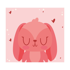 Happy valentines rabbit cartoon vector design