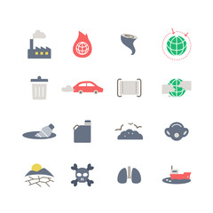 ENVIRONMENT PROBLEMS ICON SET