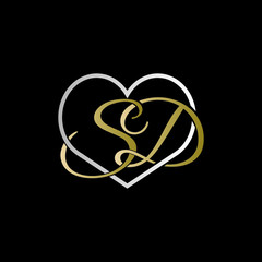 sd love logo design vector