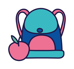 back to school education backpack and apple class