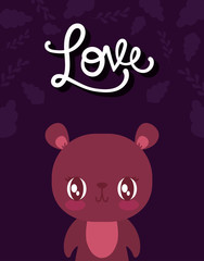 Love bear cartoon vector design