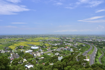 Fototapeta na wymiar bird view of Yilan Plain