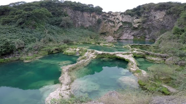 beautiful small waterfalls, Waterfall hidden in the (EL SALTO-EL MECO) san luis potosi Mexico