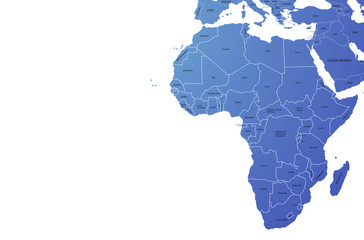 Obraz premium africa countries map. map of the world by region. graphic design world map. 