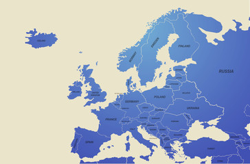 europe countries map. map of the world by region. graphic design world map.  © Tuna salmon