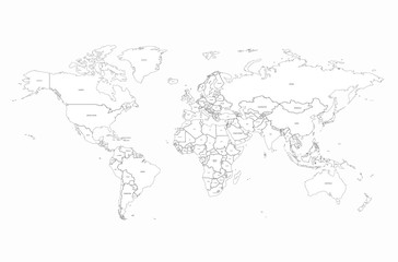 Fototapeta na wymiar map of the world by region. graphic design world map. 
