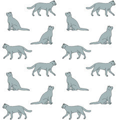 set of black silhouettes of wild animals