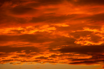 Naklejka na ściany i meble Dramatic Orange Clouds