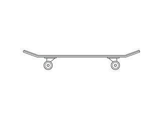 Vector flat outline skateboard isolated on white background