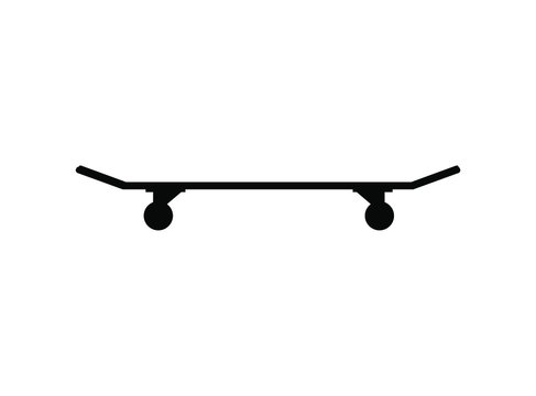 Vector black flat skateboard silhouette isolated on white background Stock  Vector | Adobe Stock