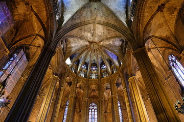 the 14th century Gothic Barcelona Cathedral (Catedral de Barcelona) where 13 geese are famously kept