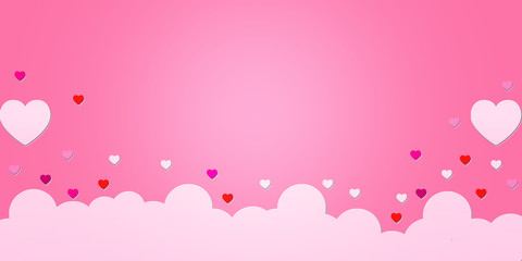 Pink background with heart background Valentine's day