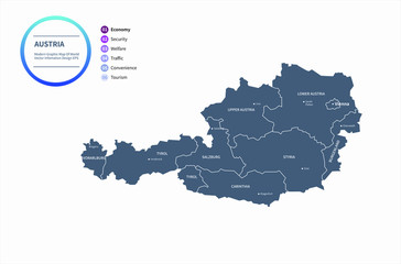 Obraz premium europe countries map. czech map, azerbaijan map, austria map.