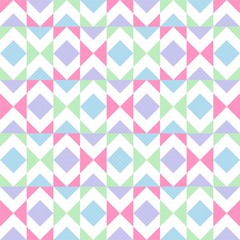 The Amazing of Colorful Triangle and Rhombus Pink, Purple, Green and Blue, Abstract, Repeat, Illustrator Pattern Wallpaper 