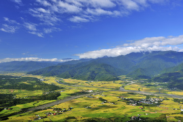 Fototapeta na wymiar High angle shot of farm