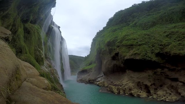 Magnificent view of the Tamul waterfall, San Luis Potosi