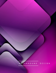 Rounded squares shapes composition geometric abstract background. 3D shadow effects and fluid gradients. Modern overlapping forms.