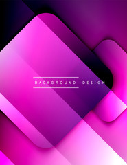 Fototapeta premium Rounded squares shapes composition geometric abstract background. 3D shadow effects and fluid gradients. Modern overlapping forms.