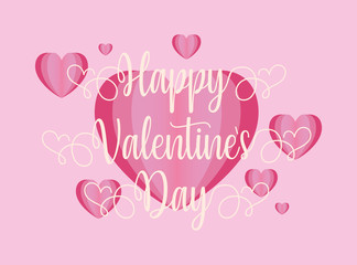 Happy valentines day hearts vector design