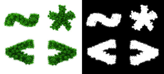 symbol made of Bacteria with alpha mask, symbol made of Virus with alpha mask, bacteria font, virus font, 3d alphabet