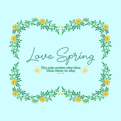 The beauty of leaf and flower frame, for love spring greeting card wallpaper design. Vector