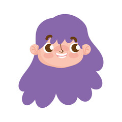 cute face girl expression curly purple hair