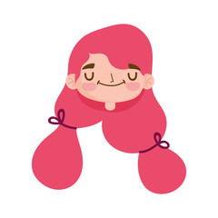 cute girl face expression facial gesture hair ponytails cartoon