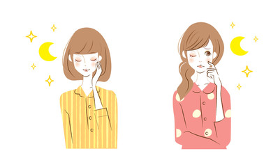 スキンケア　女性　美容　ベクターイラスト　skin care woman beauty vector illustration