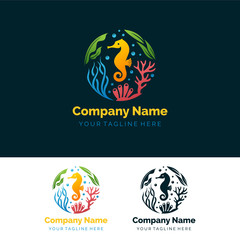Under the sea logo in gradient colours for your company or your design element © Desain anak palu