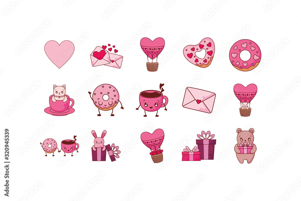 Canvas Prints love and valentines day icon set vector design