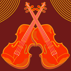 Vector illustration of isolated violin
