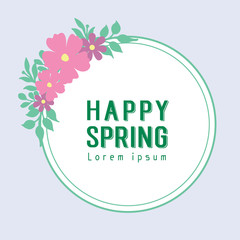 Beautiful Crowd of leaf and floral frame, with elegant grey background, for happy spring invitation card design. Vector