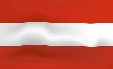 Austria Flag Icon and Logo. World National Isolated Flag Banner and Template. Realistic, 3D Vector illustration Art with Wave Effect
