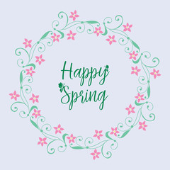 Antique Pattern of leaf and wreath frame, for happy spring greeting card design. Vector