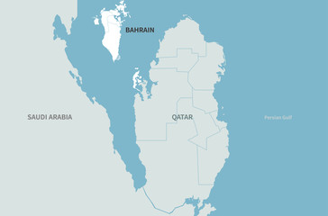 bahrain map. arab countries map. middle east countries map.