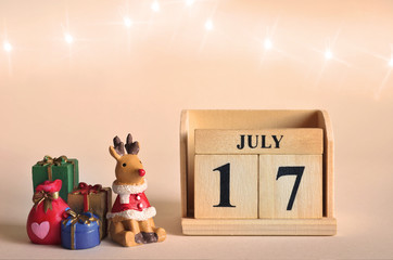 July 17, Christmas, Birthday with number cube design for background.