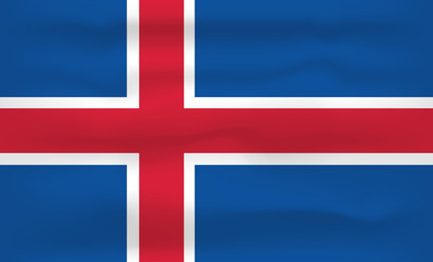 Iceland Flag Icon and Logo. World National Isolated Flag Banner and Template. Realistic, 3D Vector illustration Art with Wave Effect