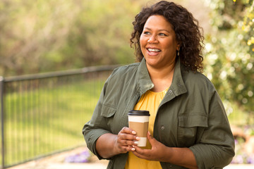 Beautiful mature African American woman smiling and laughing.