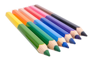 multicolor pencils isolated on the white