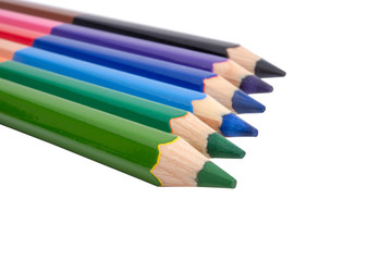 multicolor pencils isolated on the white