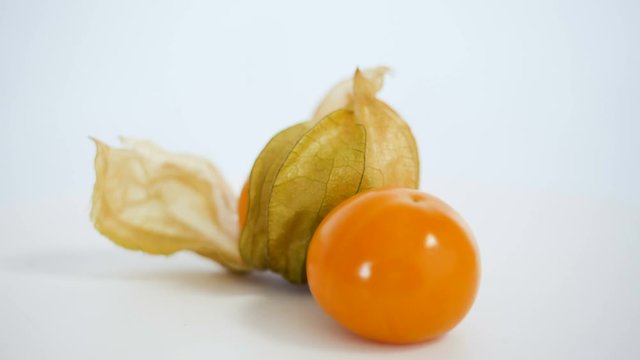 Close up rotation of fresh cape gooseberry fruit , 4k resolution