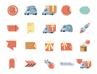 Delivery icon set vector design
