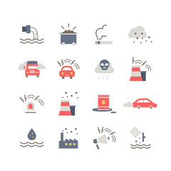 POLLUTION ICON SET